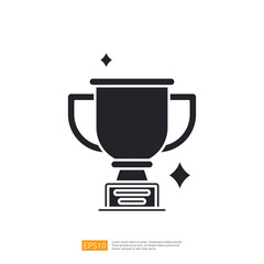 A simple, stylized trophy icon with a shiny effect, representing achievement and success in various competitions or awards.