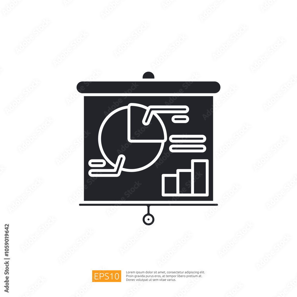 Poster a simple infographic depicting a pie chart and bar graph, illustrating data analysis for presentatio
