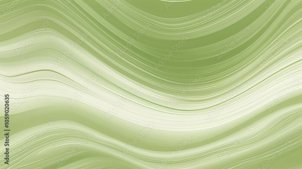 Poster a soothing abstract background with flowing green wave-like patterns, creating a sense of tranquilit