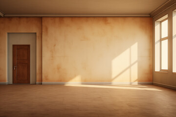 Cozy Space with Wooden Door and Warm Lighting