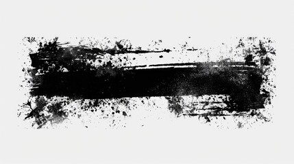 The image depicts an abstract piece of art with a unique dirt texture. The black and white color scheme is accented by ink splatters and paint splatters, giving the impression of a creative design.