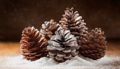 冬を感じる松ぼっくりのクリスマスデコレーション、ナチュラルでシンプルなデザイン