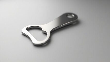 Realistic bottle opener mockup with a blank surface, perfect for custom branding or logo design. Ideal for showcasing product details in a minimalist style.