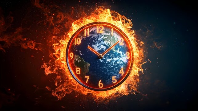 Countdown Timer of Earth Heating Up Due to Global Warming Crisis