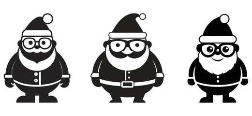 Santa silhouette vector design, Christmas Silhouette Santa Claus with Sleigh Clip Art Silhouette christmas, Reindeer silhouette, Santa and reindeer