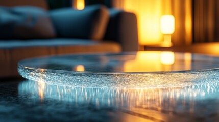 Fototapeta premium Corner table background of free space for your decoration. Blurred home interior.