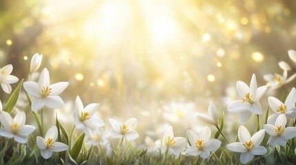 Elegant White Flowers in Soft Light Background