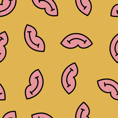 Print of Pink Lips Seamless Pattern.