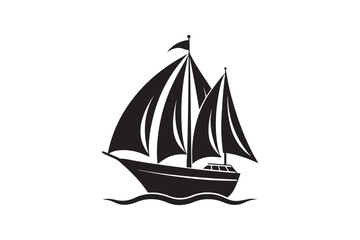 Sailing Boat silhouette vector illustration, Sailing Boat silhouette Bundle 