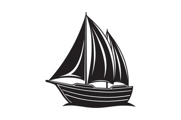 Sailing Boat silhouette vector illustration, Sailing Boat silhouette Bundle 