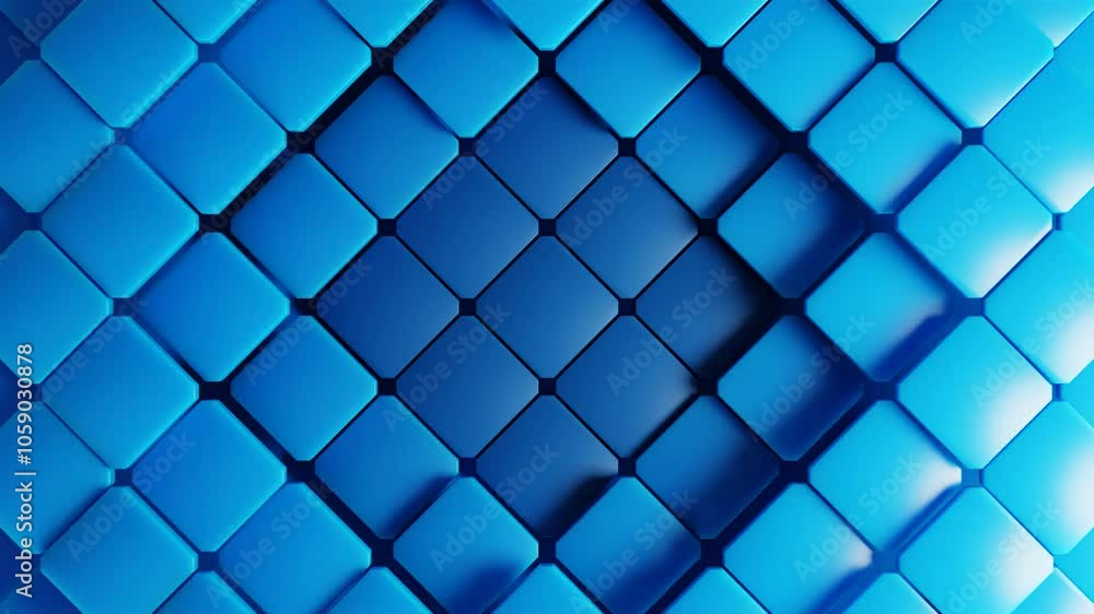 Canvas Prints abstract blue geometric pattern background, 4k seamless loop