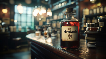 A nostalgic view of a vintage pharmacy with unique old remedies