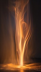 Intense flame glowing in darkness  a close up of dynamic motion and vivid colors