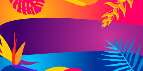 Obraz premium Asian Pacific American Heritage Month background. Vector web banner, poster, card for social media, networks. Hibiscus, tropical flowers on green background. Monstera leaf