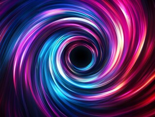Mesmerizing Neon Vortex   Swirling Spiral of Vibrant Blues Pinks and Purples