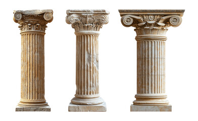 Obraz premium Classic Architectural Columns on Transparent Background