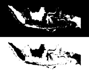 Indonesia map silhouette. Black and white concept. vector illustration.