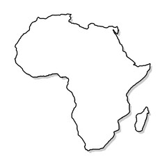 Africa map outline. Black and white concept. vector illustration.