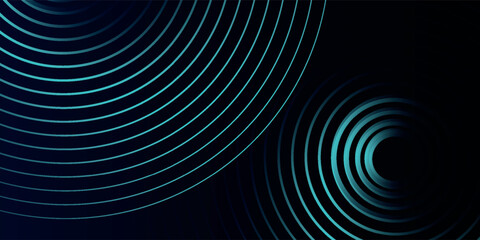 Blue abstract background with glowing circles. Swirl circular lines pattern. Geometric spiral. Twirl element. Modern graphic desi