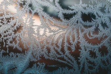 a frost pattern on a glass surface