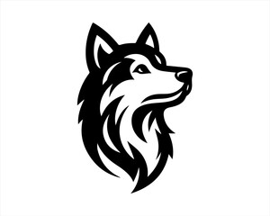 Fototapeta premium Dog head logo design template. Vector illustration. Simple silhouette. Flat style. Cartoon dog logo. Animal logotype concept. 