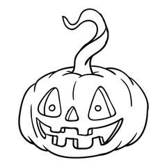 Hand drawing style of halloween pumpkin vector. It is suitable for halloween icon, sign or symbol.