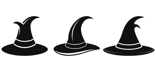 witch hat Silhouette Halloween. black and white image illustration