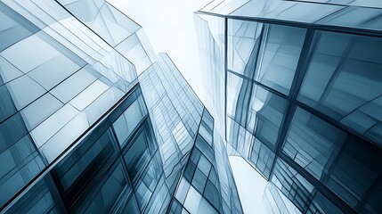Abstract Architecture of Modern Glass Buildings