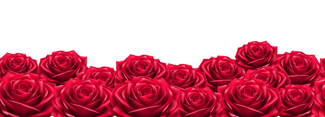 Seamless patterns red rose petals and elegant bouquet of roses isolated on background
