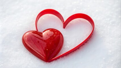 Fototapeta premium heart on snow