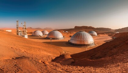 Obraz premium Space Exploration- Mars colonies, space tourism, futuristic space travel concepts
