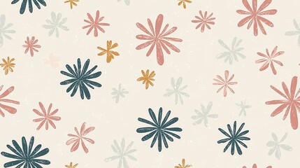 Colorful Floral Pattern on Light Background
