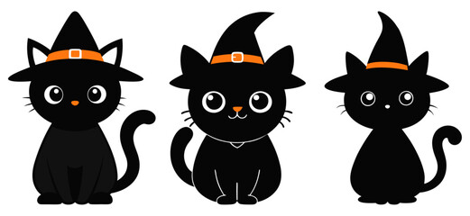 Halloween black cat vector illustration