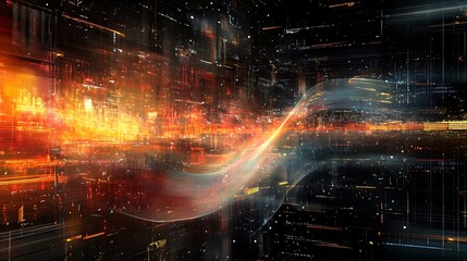 Fototapeta premium Abstract wave design representing audio and graphics applications in a tech setting
