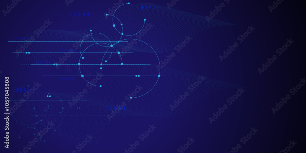 Wall mural vectors abstract connecting lines and dots., social networking, network connection and global commun
