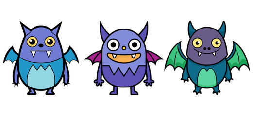 Cartoon illustration of a bat with a happy expression
