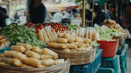Fresh Produce at Vibrant Market Stall