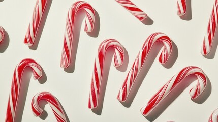 Colorful Candy Canes Arranged in Fun Pattern