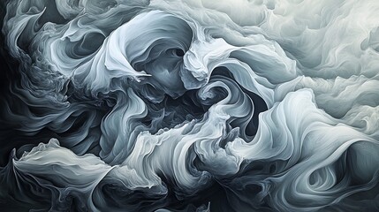 black and white fluid ink abstract background 