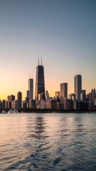 Fototapeta premium city skyline at sunset