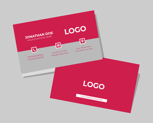 Modern corporate business card, minimal visiting card, simple personal card, double sided name card, layout, set