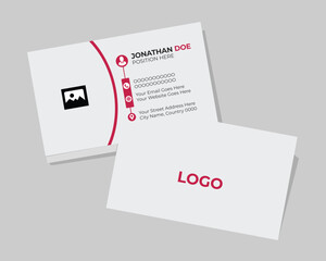Modern corporate business card, minimal visiting card, simple personal card, double sided name card, layout, set
