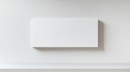 blank white canvas on minimalistic wall, perfect for art display Wall art mock up, 