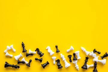 Chess pieces as part of game - competition in business and success concept