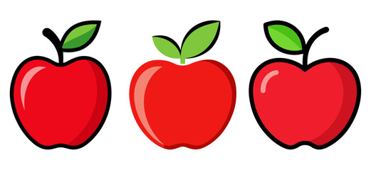 Apple set vector illustration icons