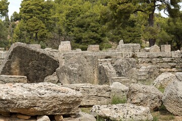 The ruins of the ancient city of Olympia, from 776 BC the Olympic Games were held, today a UNESCO...