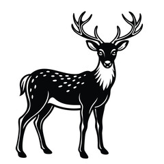 Black and White Deer Illustration