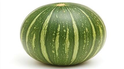 Fresh Green Watermelon on White Background