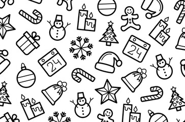 Christmas icons background.