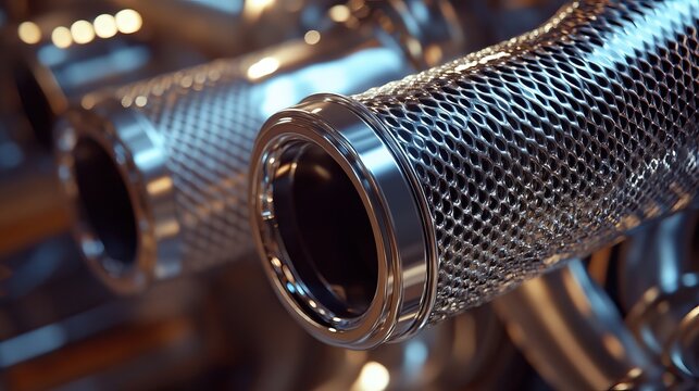 Detailed of a diesel particulate filter and catalytic converter. 